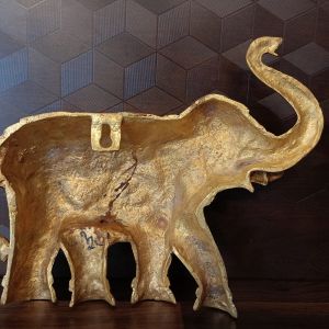 Brass Elephant Wall Mount 9″