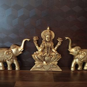 Brass Gajalakshmi Wall Mount 10.5″