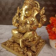 Buy Brass Ganesha Sitting On Square Base 10″