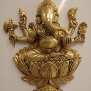 Buy Brass Wall Mount Ganesha With Lotus 12″