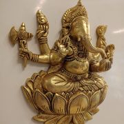 Buy Brass Wall Mount Ganesha With Lotus 12″