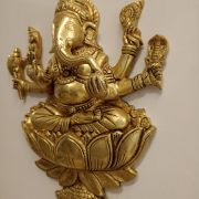 Buy Brass Wall Mount Ganesha With Lotus 12″