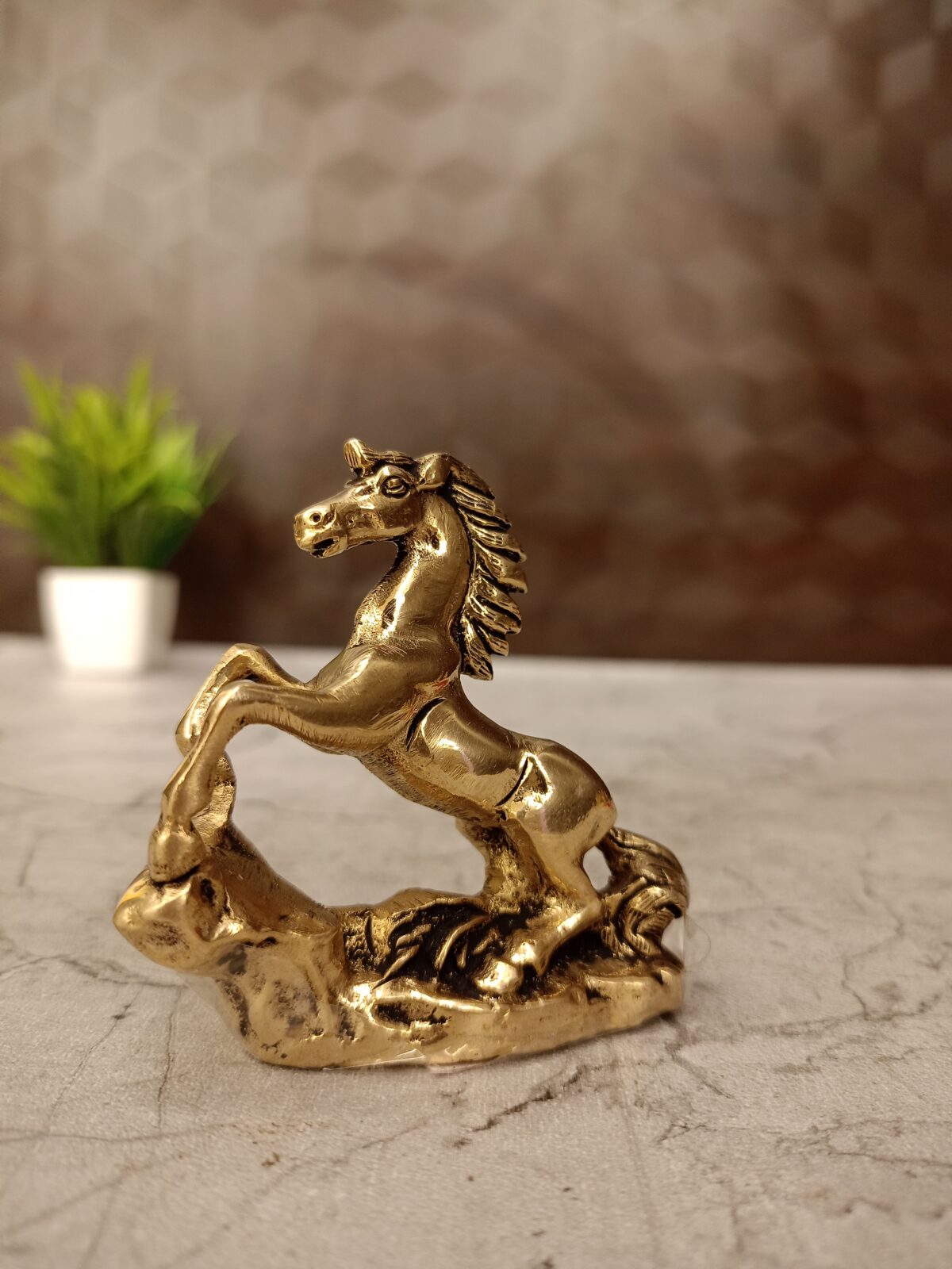 Brass Jumping Horse Statue 2.5" - Image 3