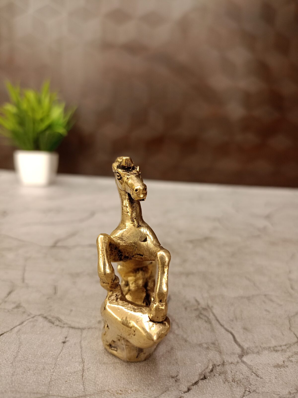 Brass Jumping Horse Statue 2.5" - Image 2