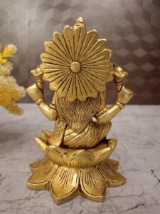 Buy Brass Lakshmi Sitting On Lotus Base 5.5″