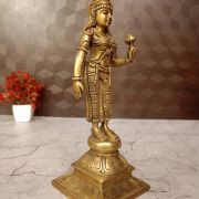 Brass Lakshmi Standing On Square Base 10″