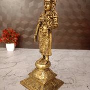 Brass Lakshmi Standing On Square Base 10″