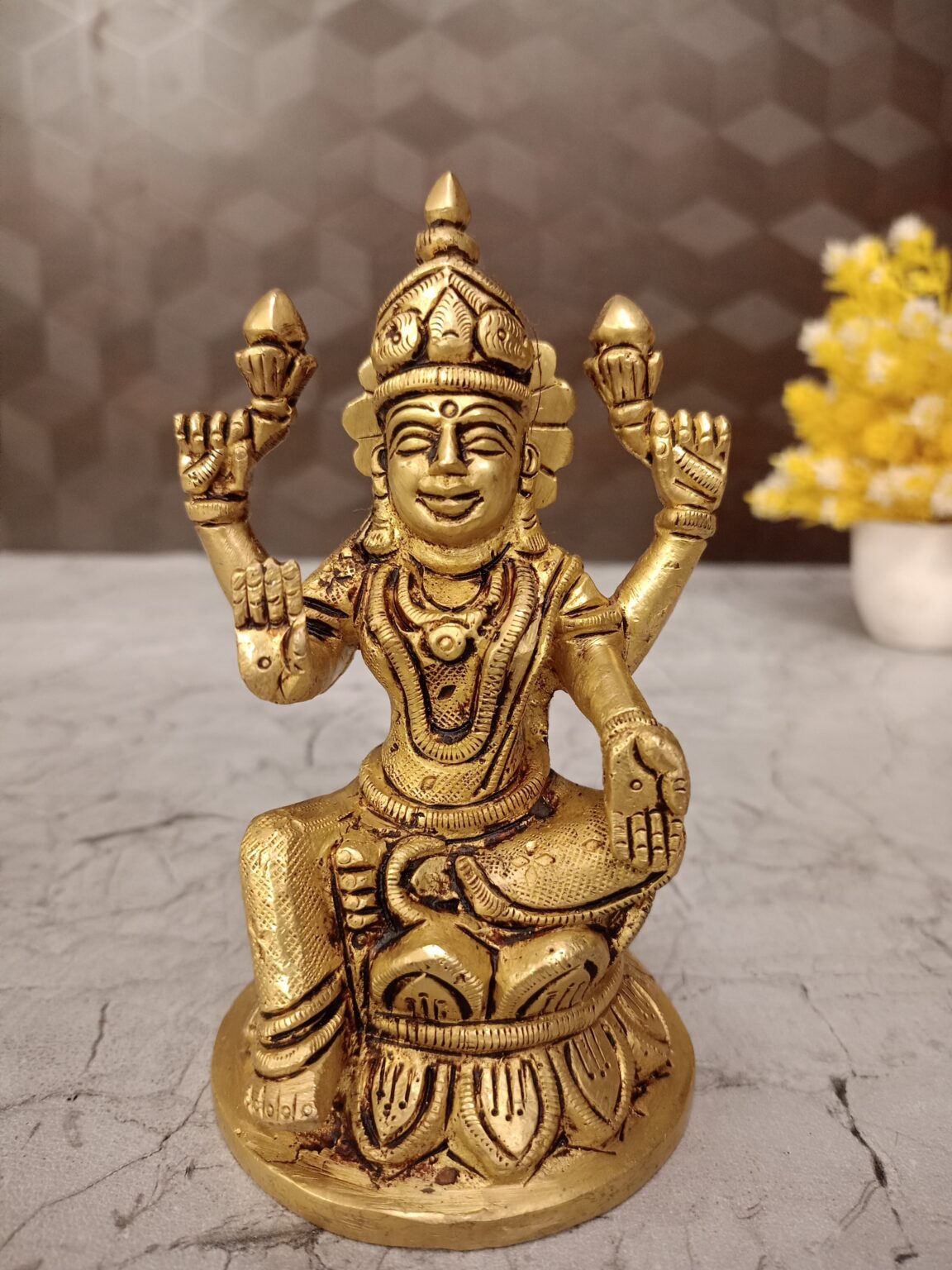 Buy Brass Lakshmi Sitting On Round Base 5.5″