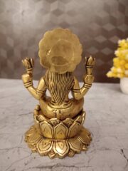 Buy Brass Lakshmi Statue Sitting On Lotus Base 5″