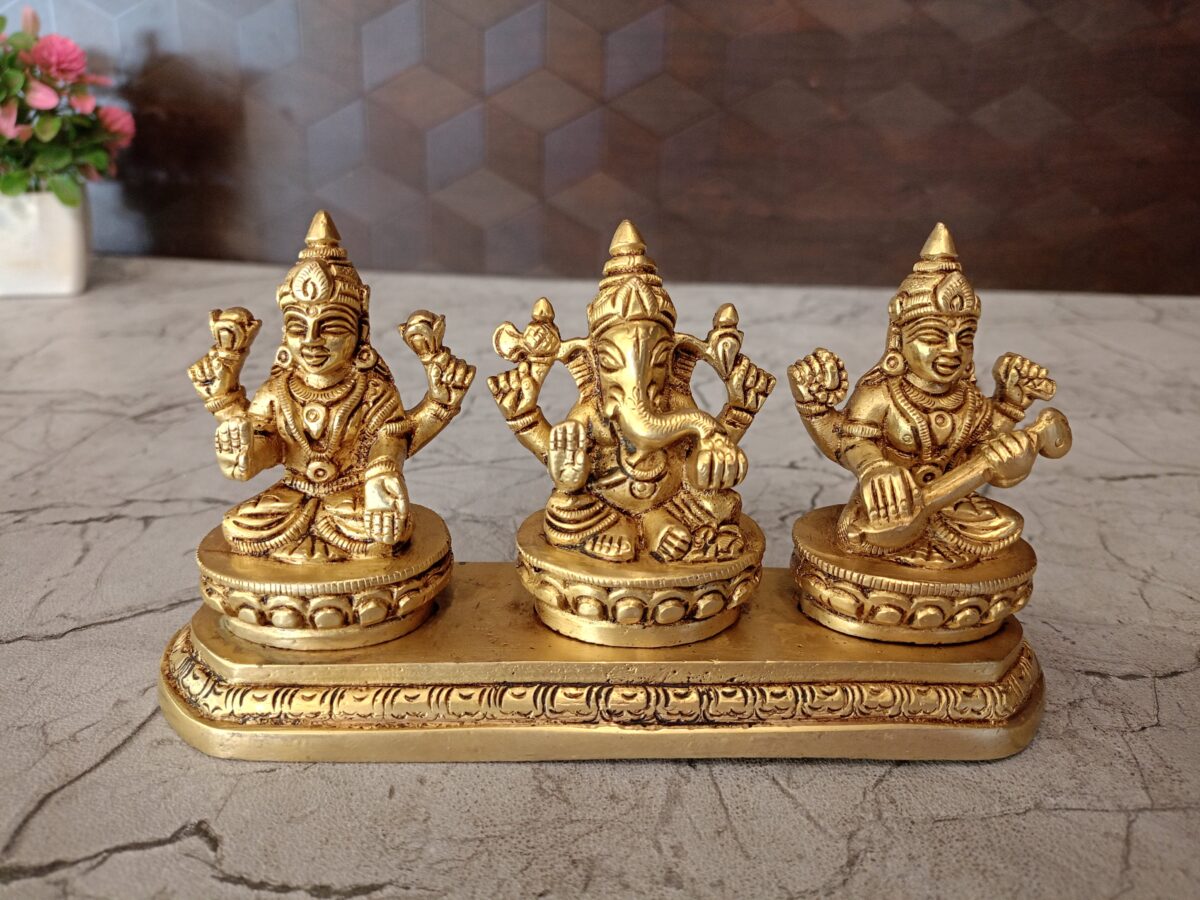 brass lakshmi saraswathi ganesha statue pooja gift vgocart coimbatore india3 scaled