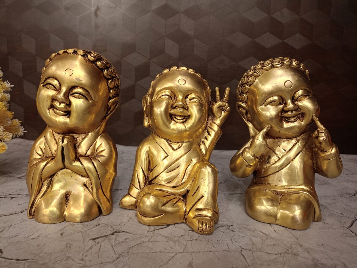 Buy Brass Babe Laughing Buddhas Statue 7.5″