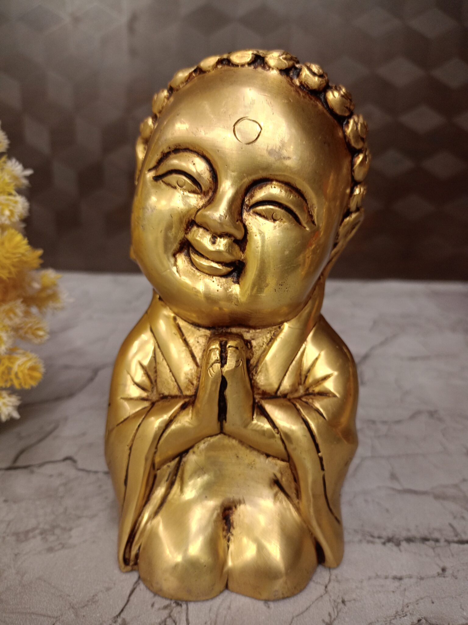 Buy Brass Babe Laughing Buddhas Statue 7.5″