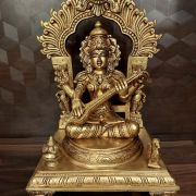 Brass Saraswathi Idol with Auspicous Thiruvachi 14.5″