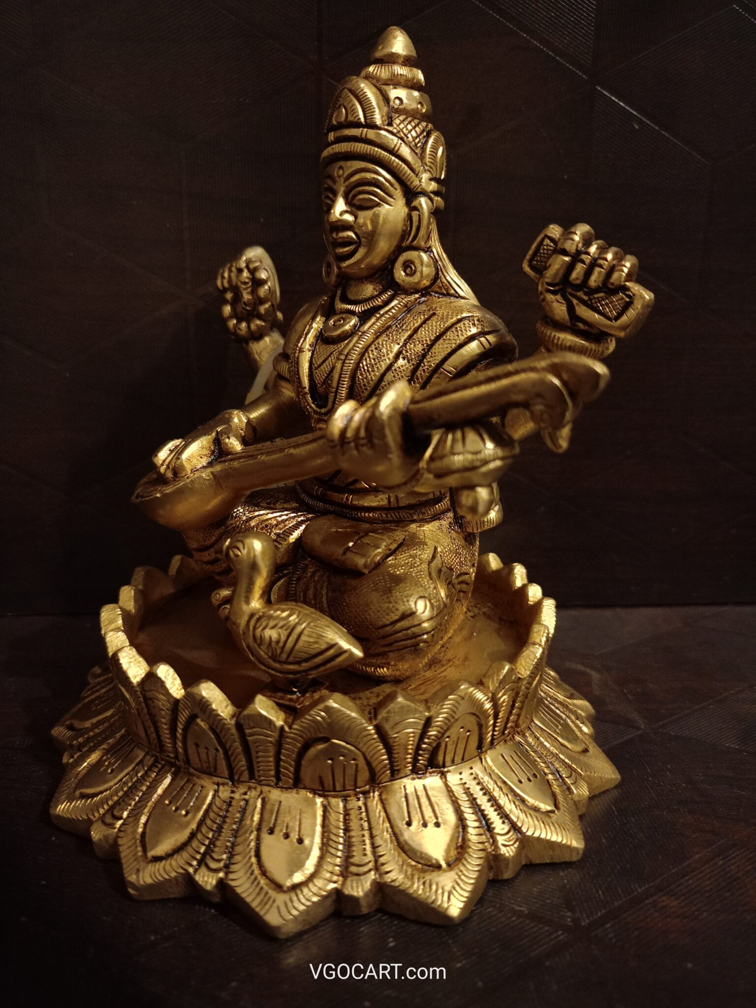 Brass Saraswathi Sculpture 5″