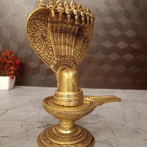 Buy Brass Shiva Lingam With Snake 8.5″