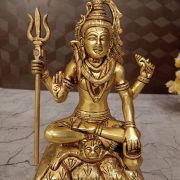 Buy Brass Shivan Sitting On Square Base 9″