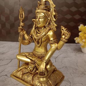 Buy Brass Shivan Sitting On Square Base 9″