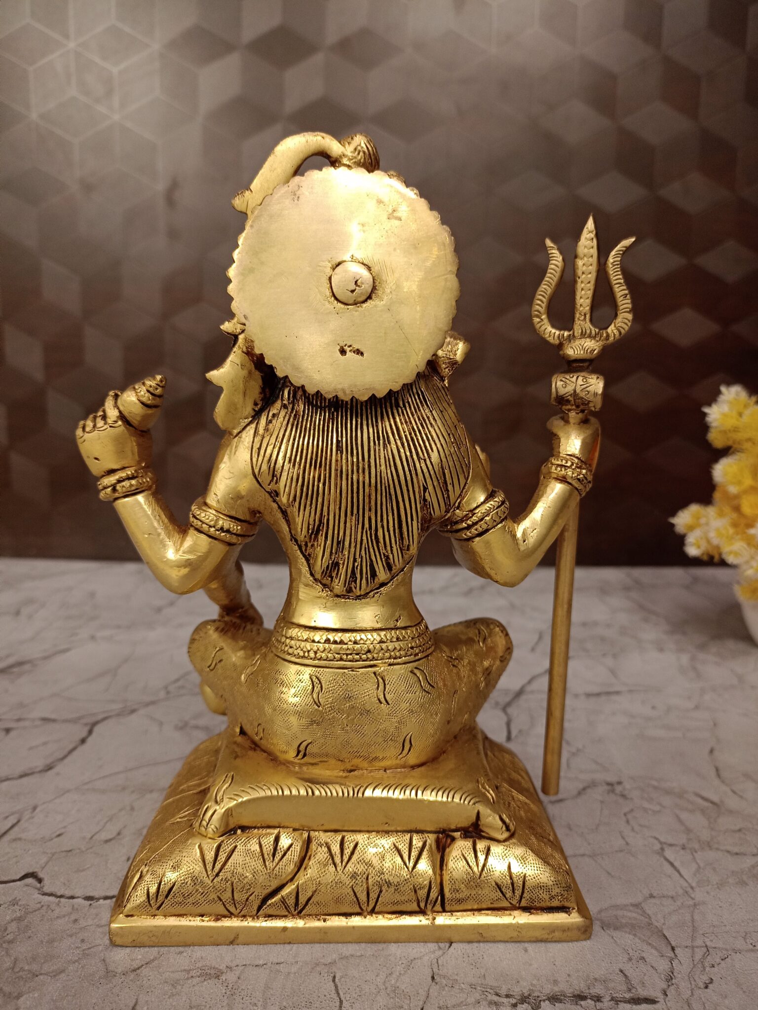 Buy Brass Shivan Sitting On Square Base 9″