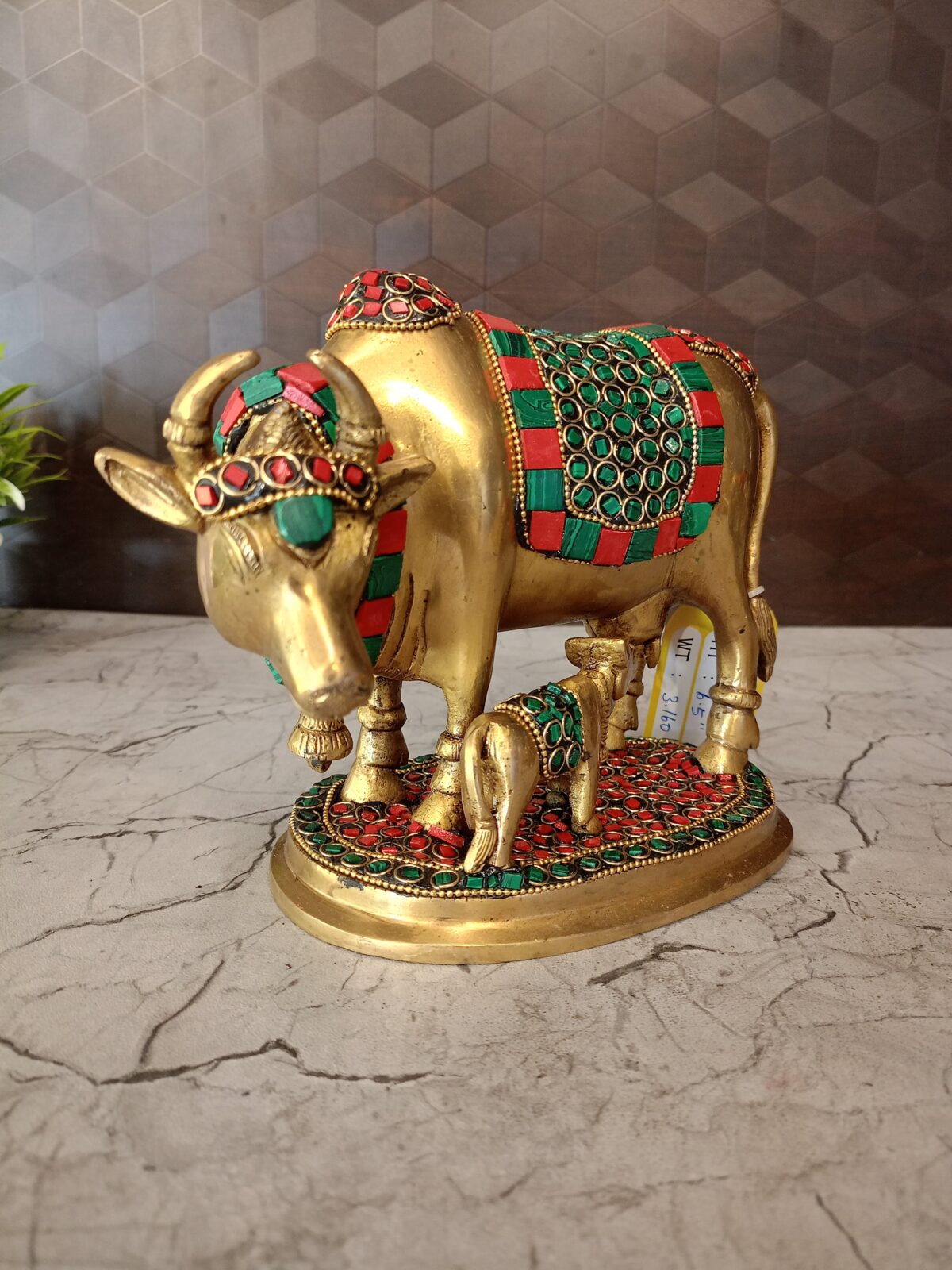 brass stone cow and calf pooja gift vgocart coimbatore india8 scaled