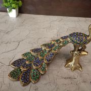 Buy Brass Stone Peacock Idol 6.5″