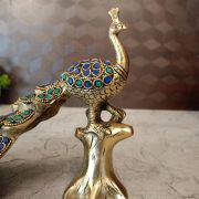 Buy Brass Stone Peacock Idol 6.5″