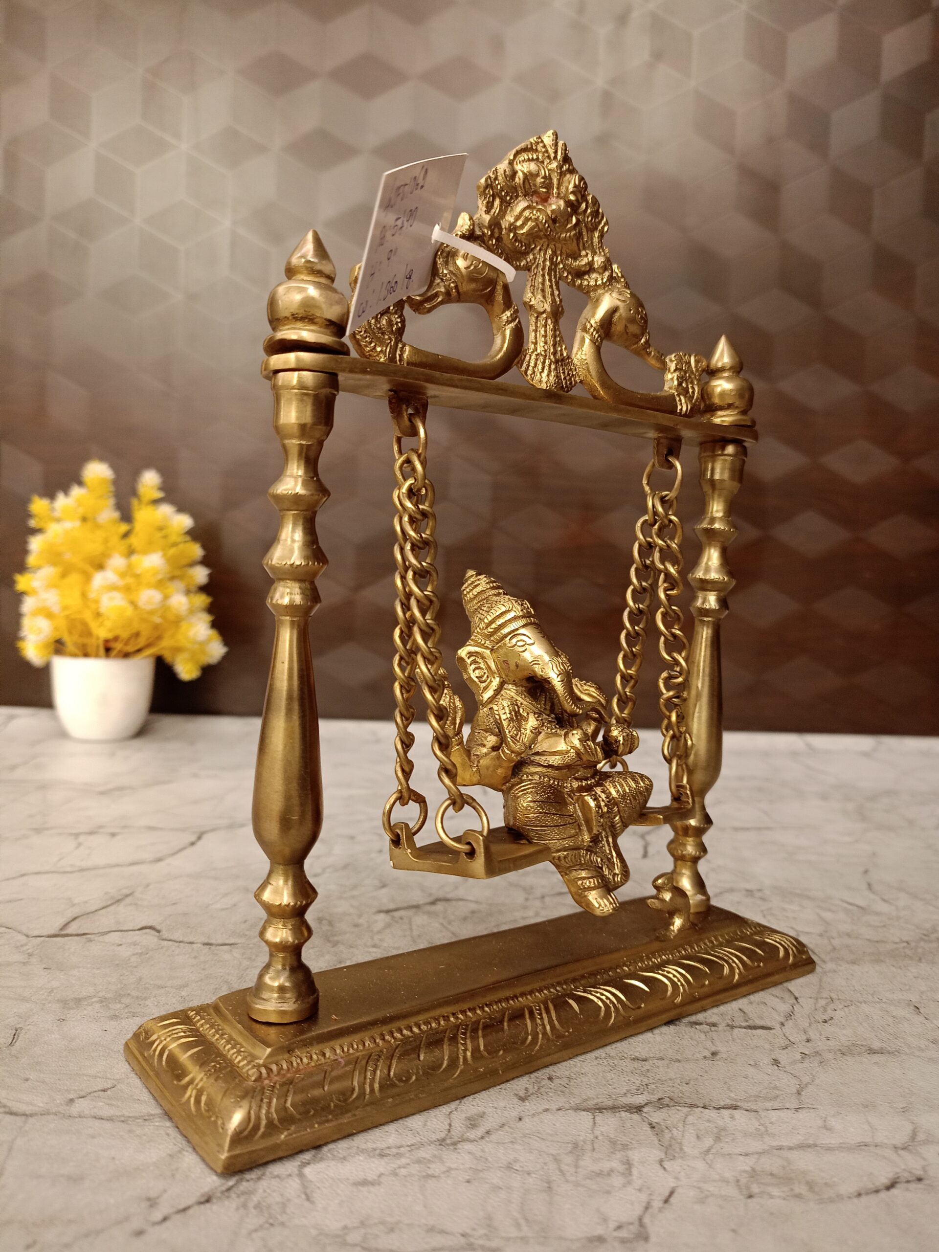 oplus_32 Bronze Swing Ganesha Statue 9" - Image 3
