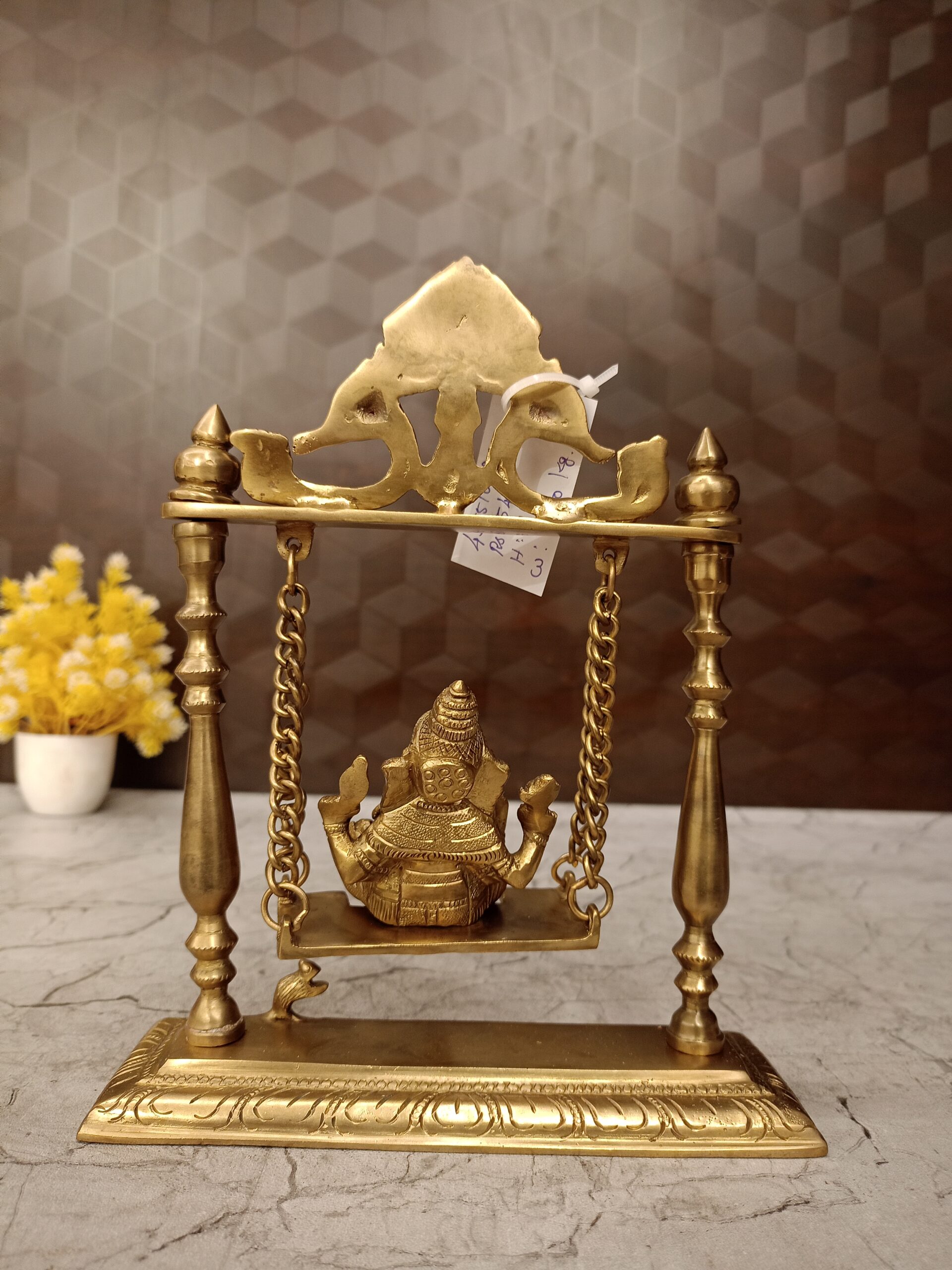 oplus_32 Bronze Swing Ganesha Statue 9" - Image 2