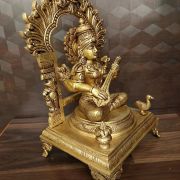 Brass Saraswathi Idol with Auspicous Thiruvachi 14.5″