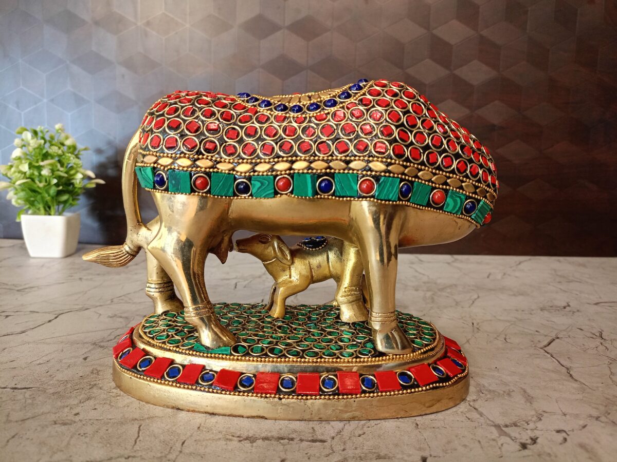 brass cow calf pooja gift stone vgocart coimbatore india13 scaled