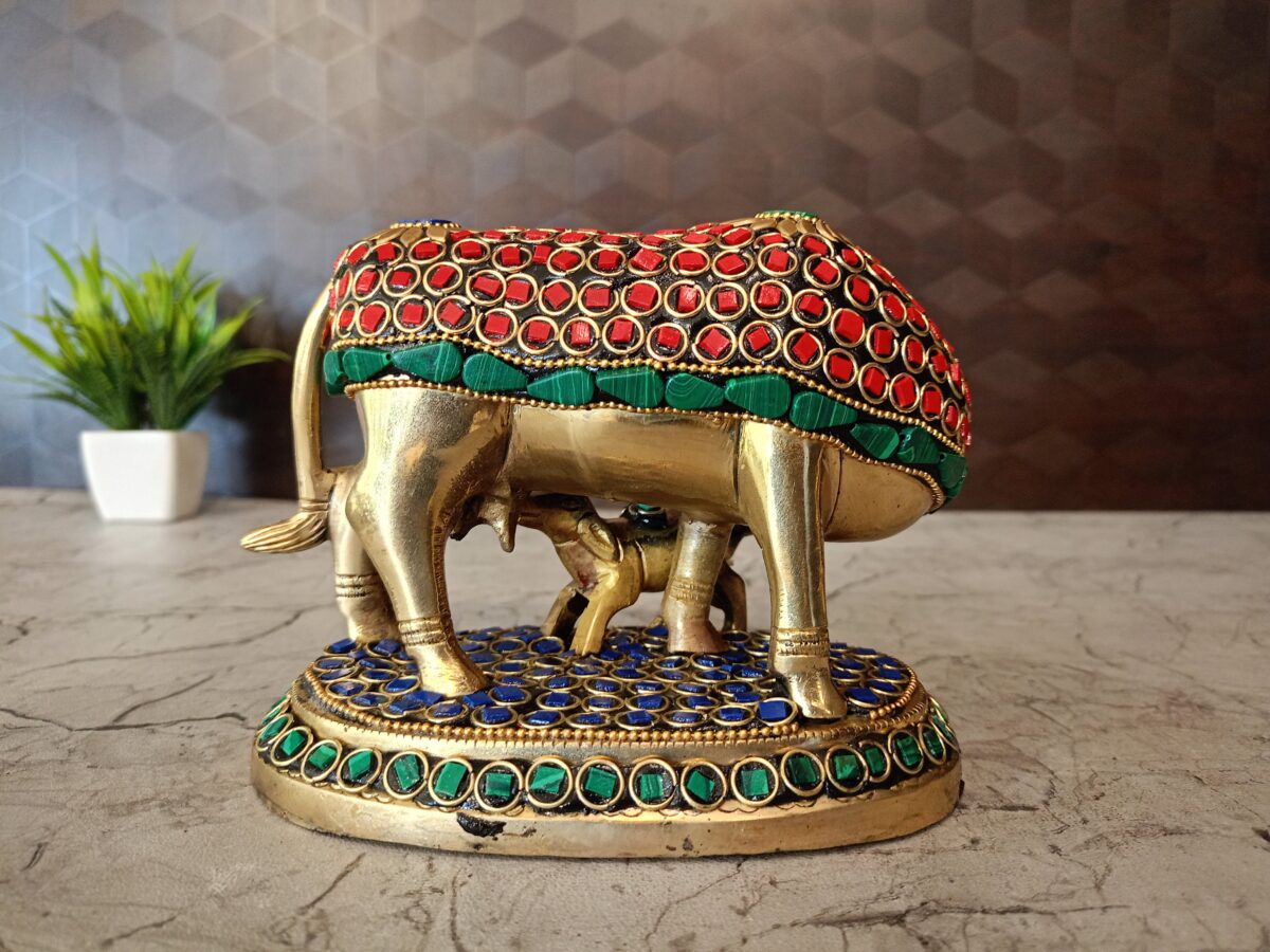 brass cow calf pooja gift stone vgocart coimbatore india4 scaled