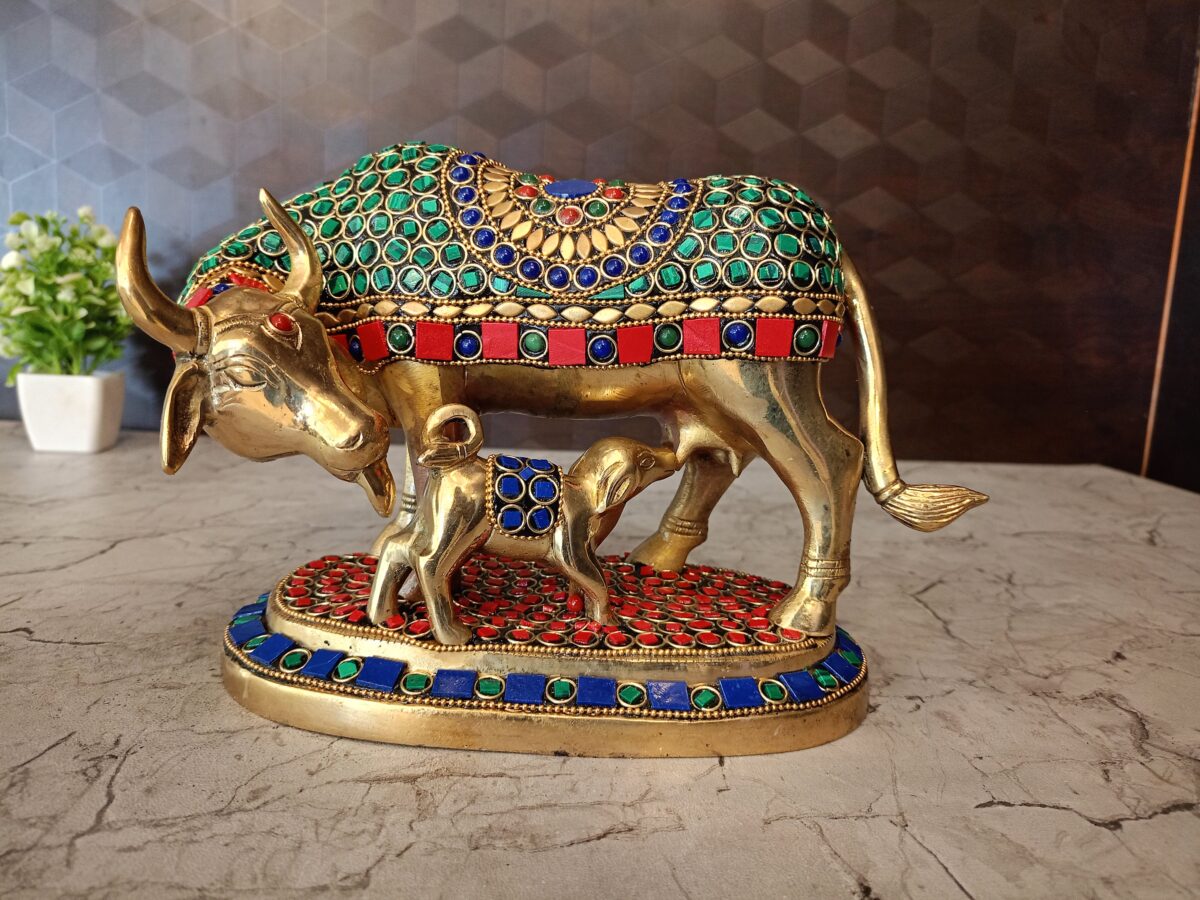 brass cow calf pooja gift stone vgocart coimbatore india6 scaled
