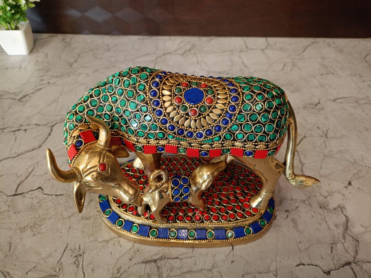 brass cow calf pooja gift stone vgocart coimbatore india7 scaled