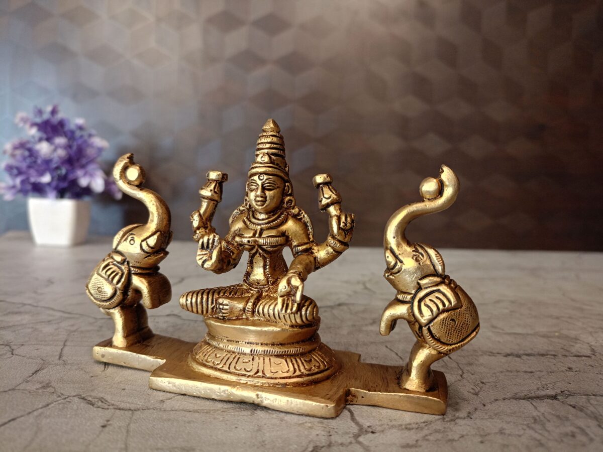 brass gajalskhmi idol pooja gift vgocart coimbatore india3 scaled