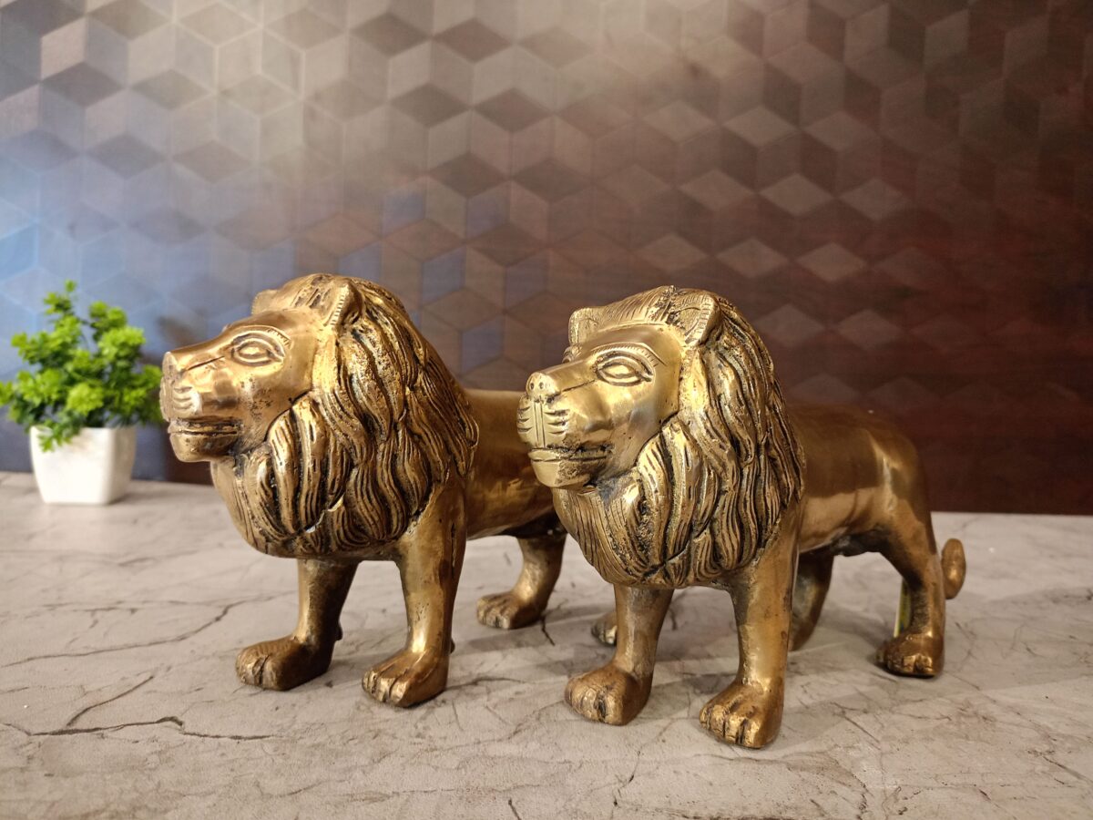 brass lion idol gift home decor vgocart coimbatore india2 1 scaled
