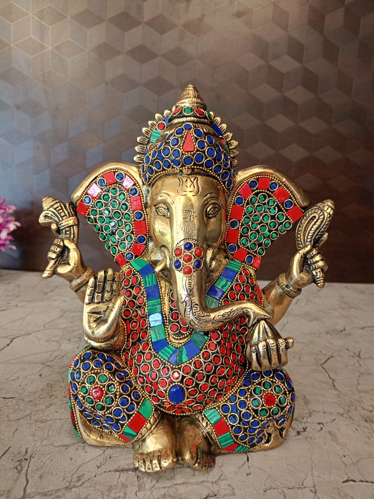 brass stone ganesha idol pooja gift vgocart coimbatore india 2 scaled