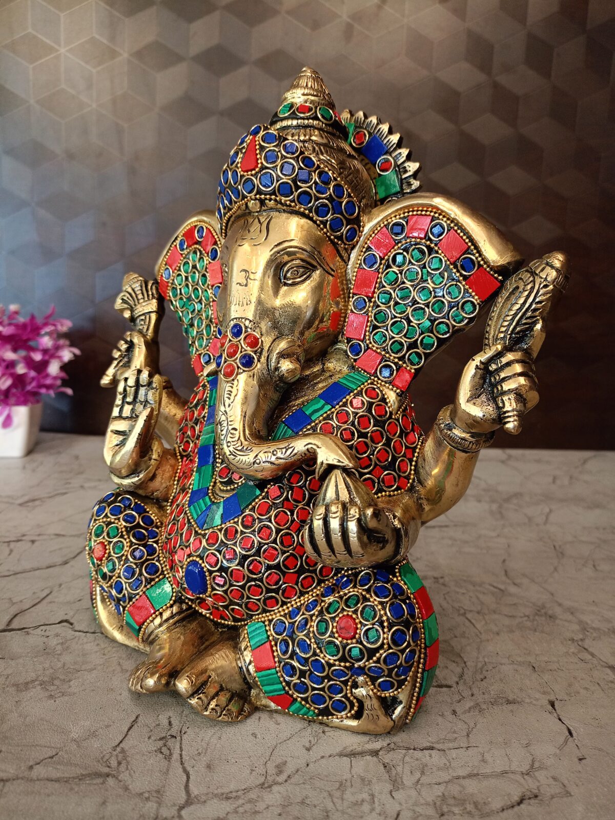 brass stone ganesha idol pooja gift vgocart coimbatore india 21 scaled