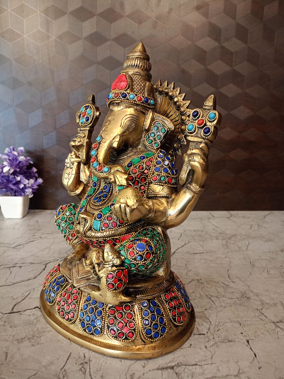brass stone ganesha idol pooja gift vgocart coimbatore india1 scaled