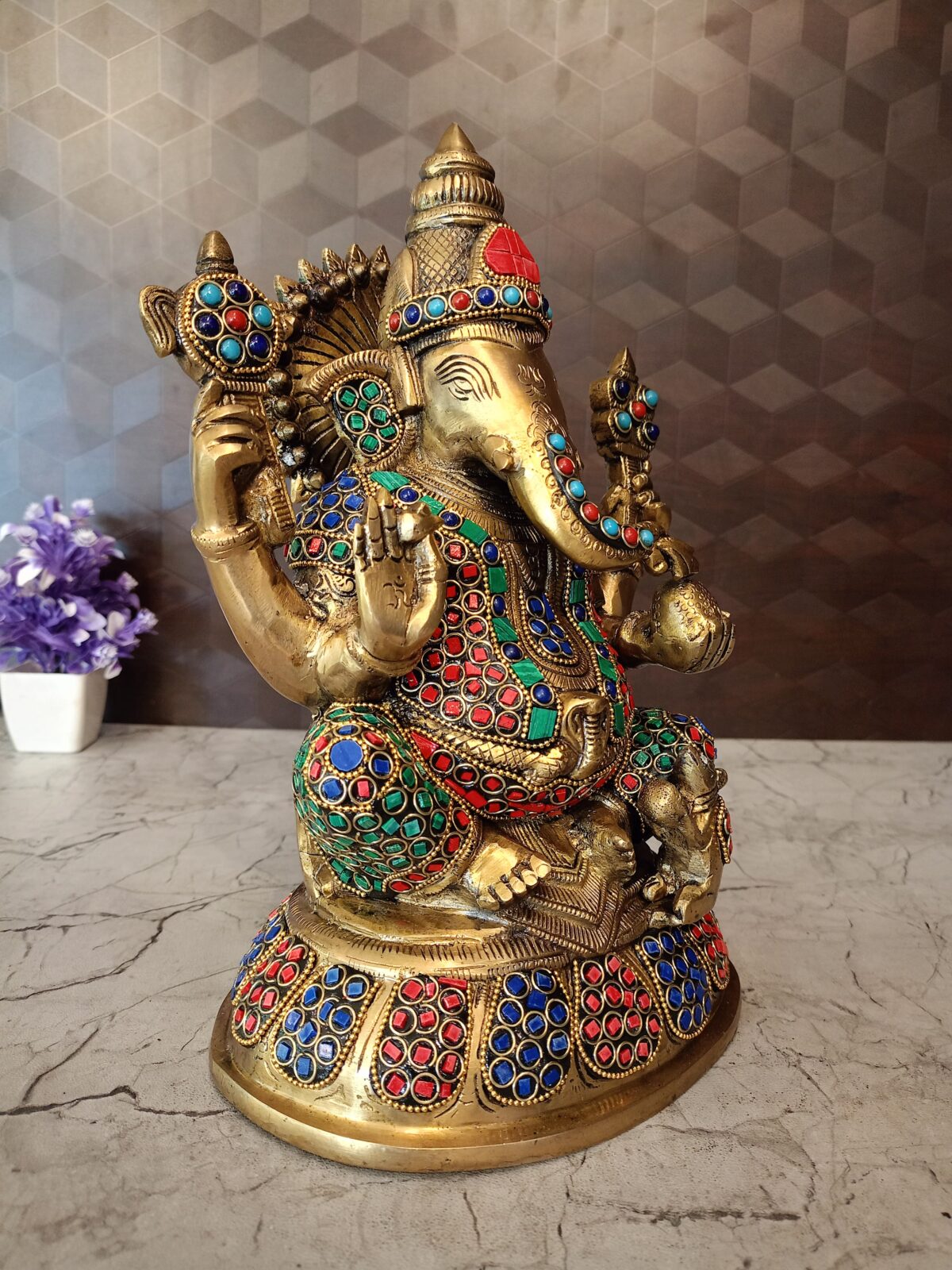 brass stone ganesha idol pooja gift vgocart coimbatore india2 scaled