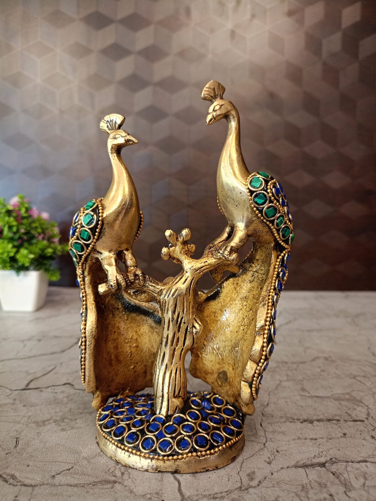 brass stone peacock idol gift home decor vgocart coimbatore india 2 scaled