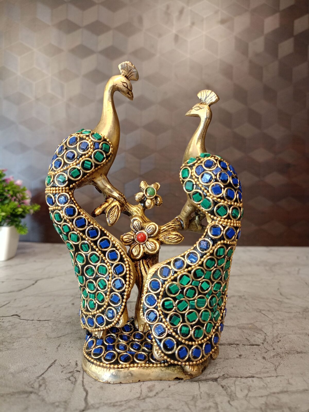 brass stone peacock idol gift home decor vgocart coimbatore india 4 scaled