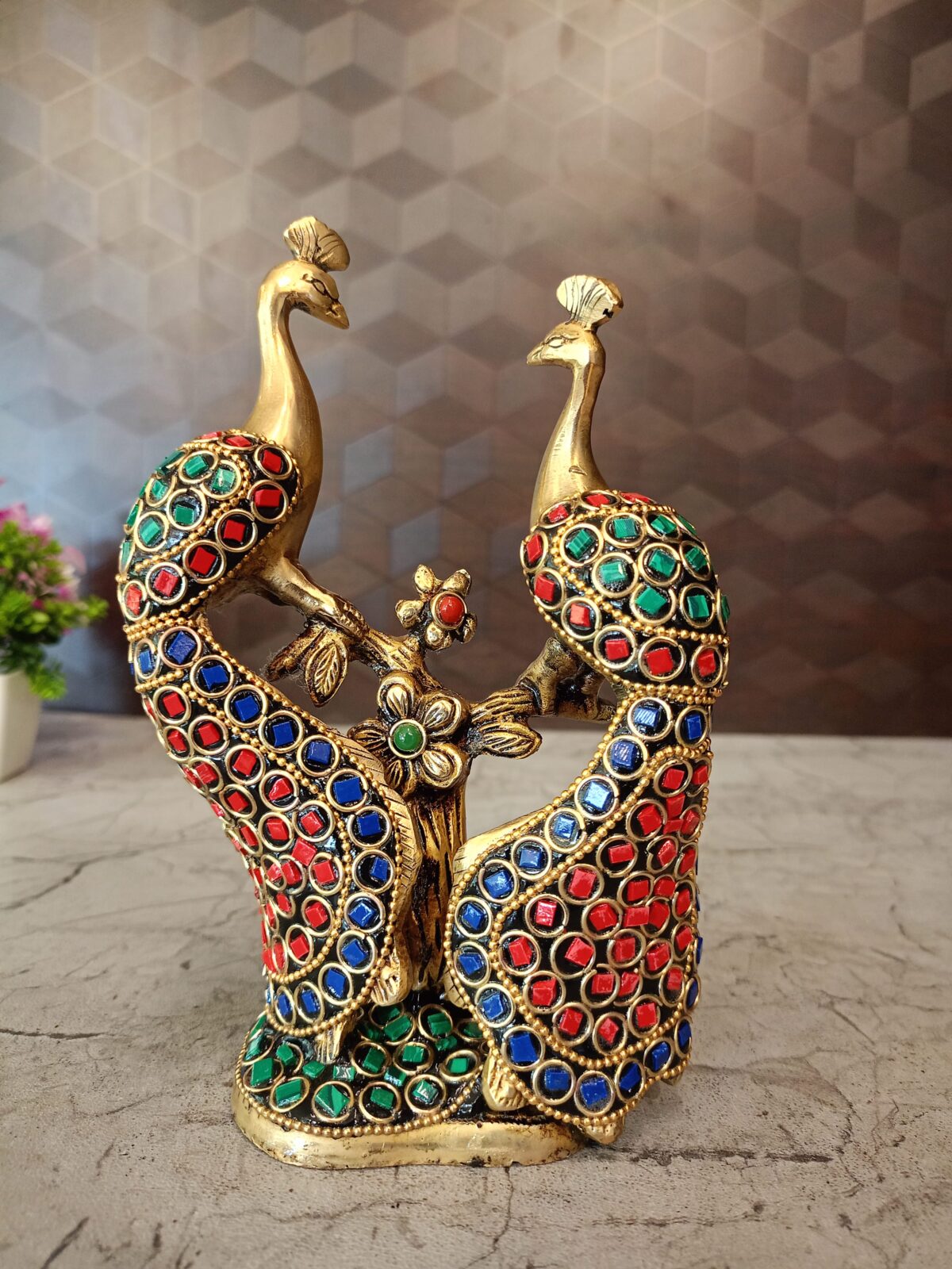 brass stone peacock idol gift home decor vgocart coimbatore india 6 1 scaled