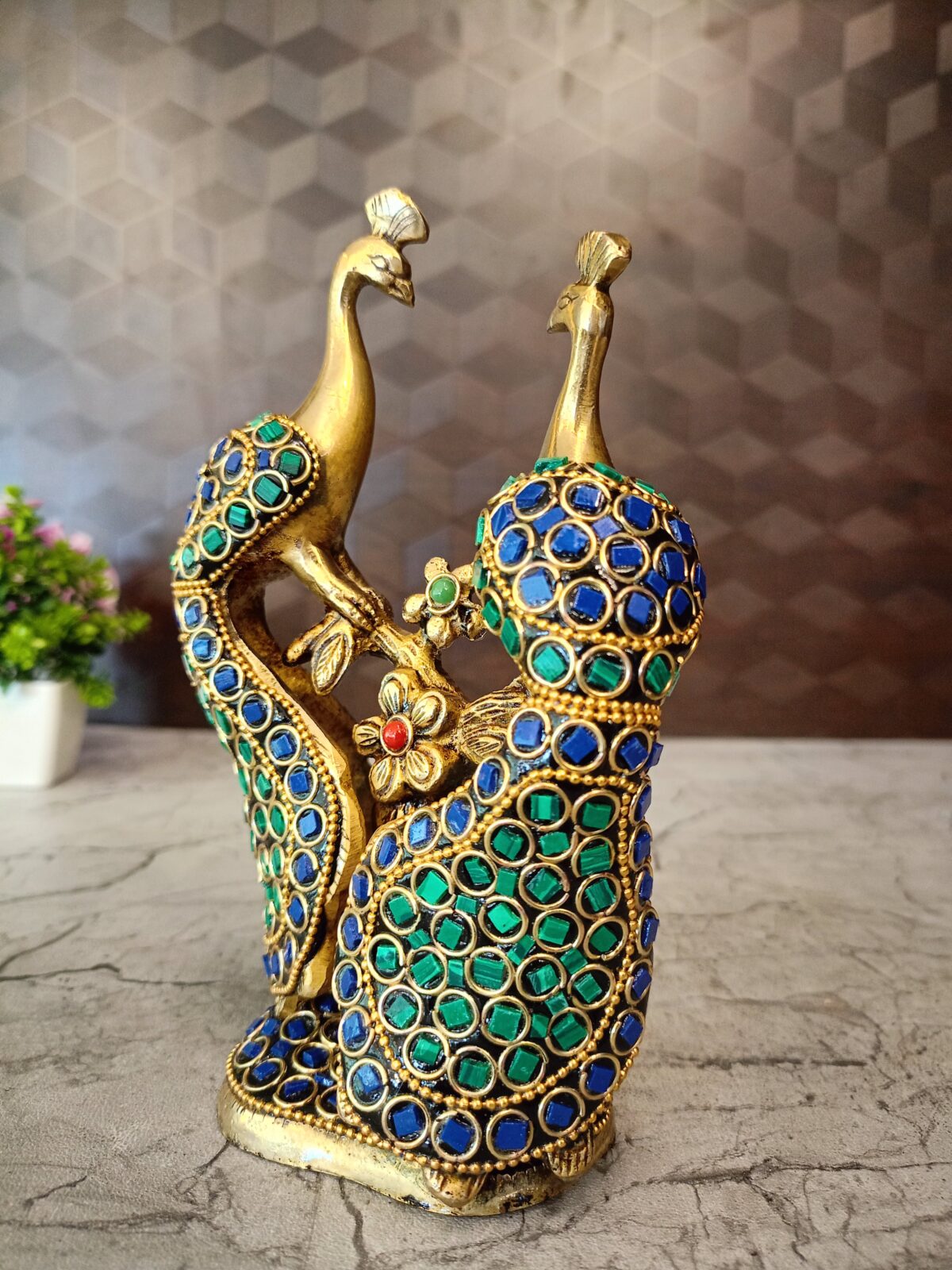 brass stone peacock idol gift home decor vgocart coimbatore india 7 scaled