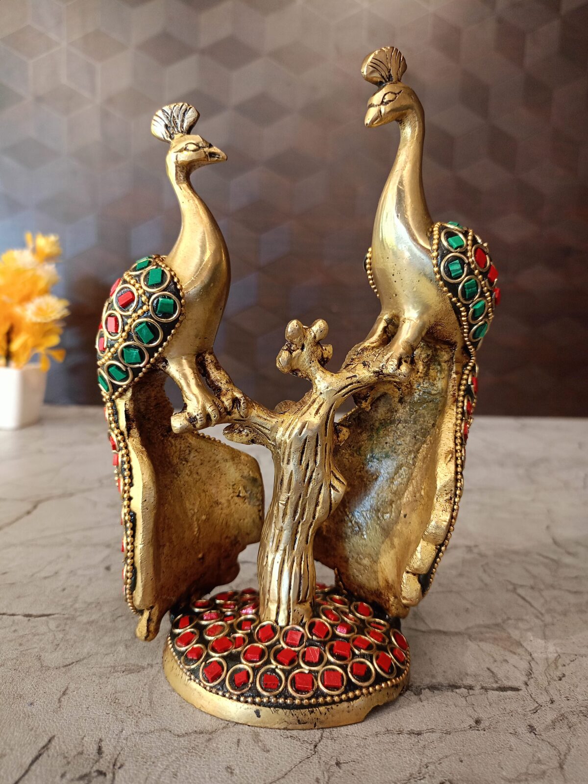 brass stone peacock pair vgocart coimbatore india3 scaled