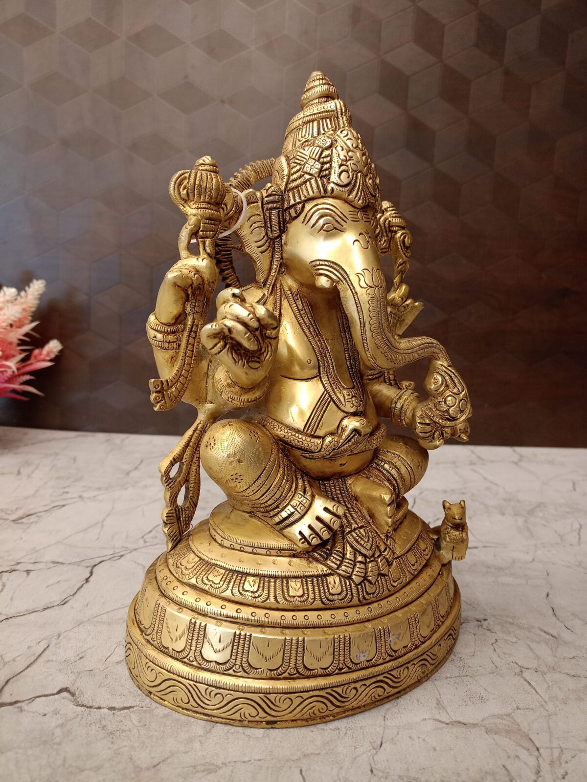 brass big ganesha round base pooja gift vgocart coimbatore india1 scaled