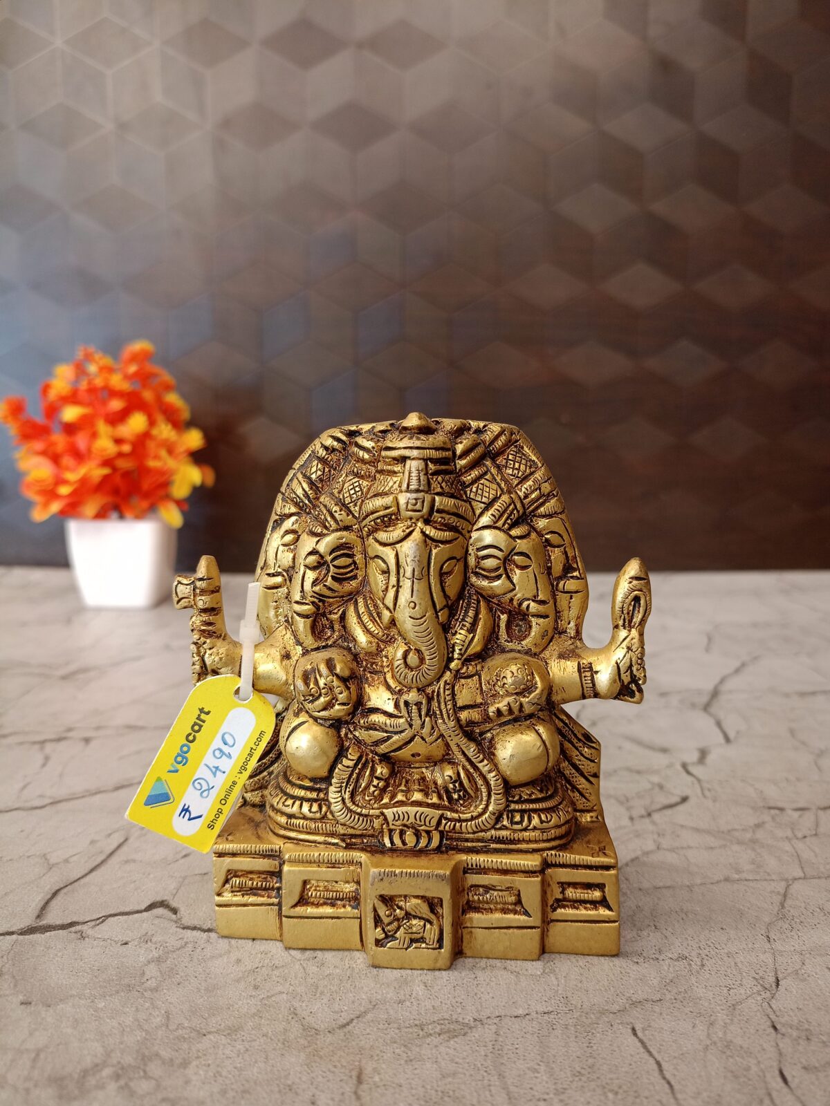 brass panjamuga ganesha idol pooja gift vgocart coimbatore india3 scaled