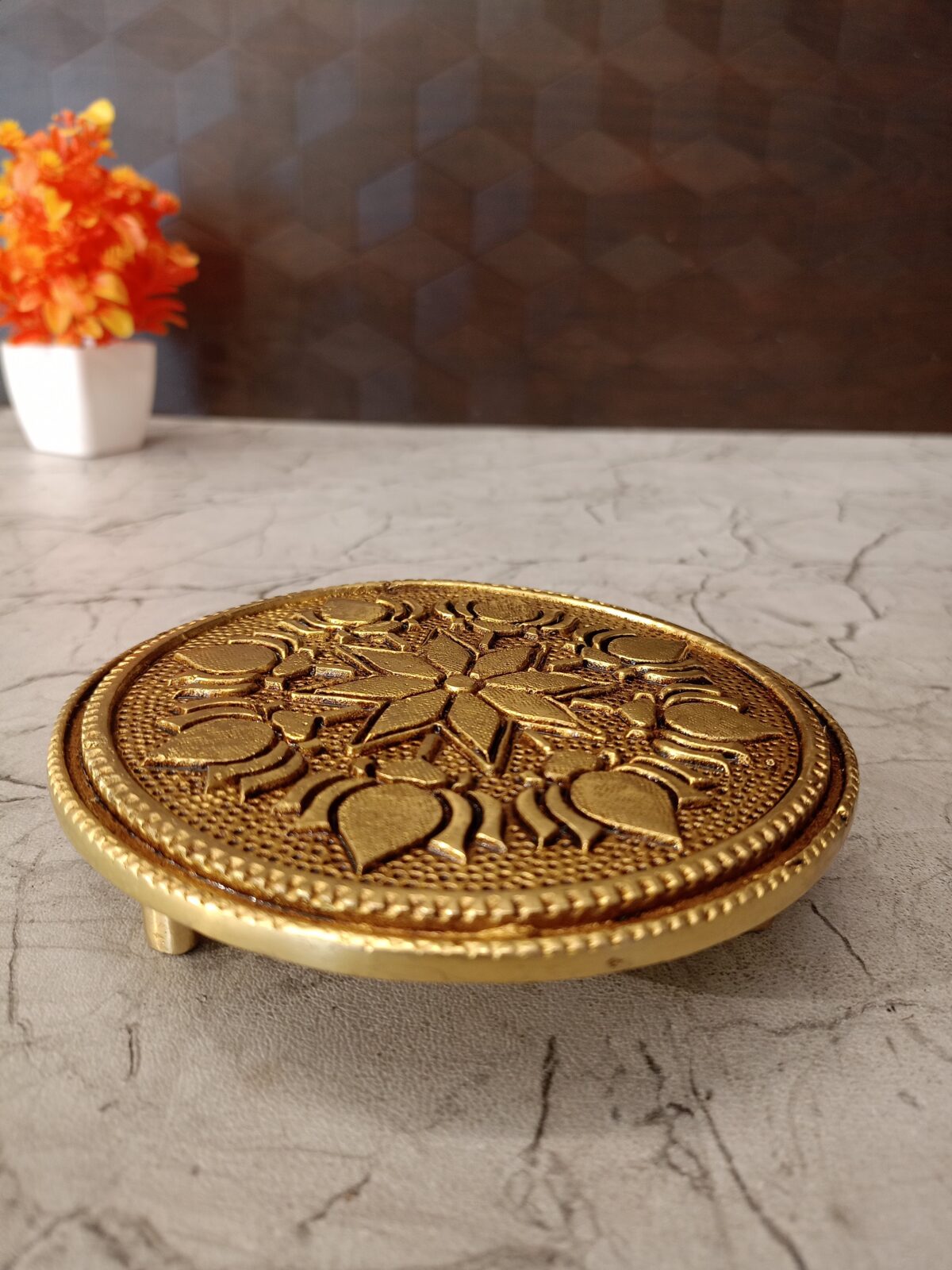 brass round chowki stand pooja vgocart coimbatore india scaled