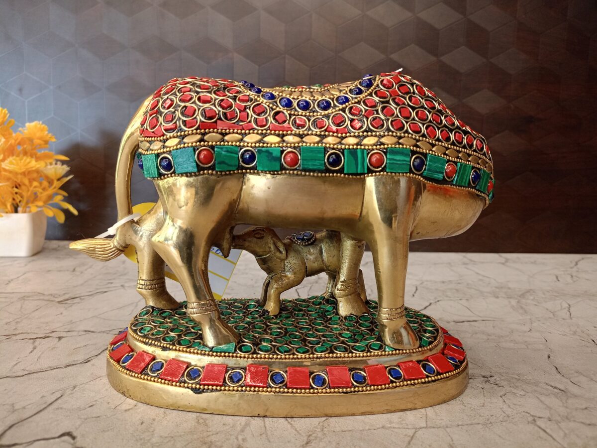 brass stone cow calf pooja gift vgocart coimbatore india2 scaled
