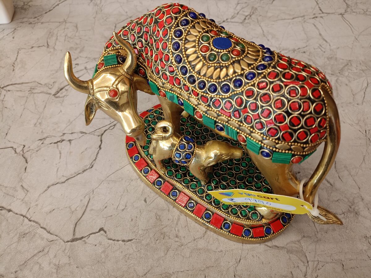 brass stone cow calf pooja gift vgocart coimbatore india3 scaled