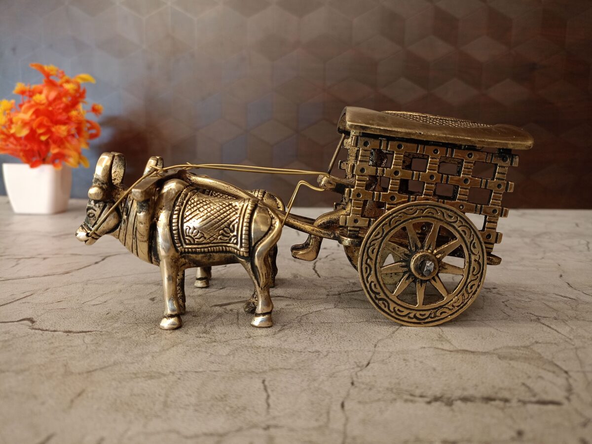 brass bullockcart gift home decor vgocart coimbatore india scaled