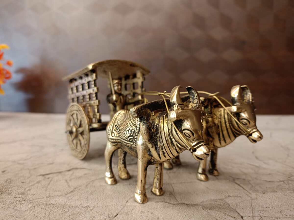 brass bullockcart gift home decor vgocart coimbatore india2 scaled